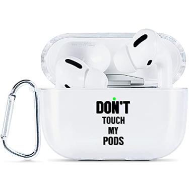 Imagem de Capa para AirPod Pro, AKABEILA compatível com Apple AirPods Pro, capa bonita com designs para mulheres e homens (LED visível e suporta carregamento sem fio) [com mosquetão] Capas para Airpods Pro, Don't Touch My pods