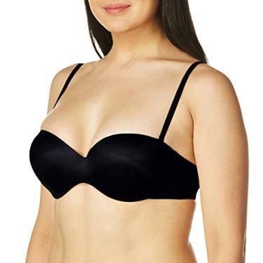 Imagem de Maidenform Sutiã feminino Live In Luxe cobertura total, sem alças, multidirecional DM9472, Preto, 36B