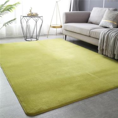 Imagem de Tapetes de veludo para decoração de sala de estar, grosso, curto, área de pelúcia, quarto infantil, tapete de rastejamento, almofada de varanda, grama verde, 150X200CM 59X78IN