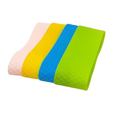 Imagem de CXQ Mangas de silicone de substituição, compatíveis com recipiente da máquina de sorvete Ninja Creami, Modelo: NC301, NC300, NC299AMZ Series. (Rosa/amarelo/azul/verde)