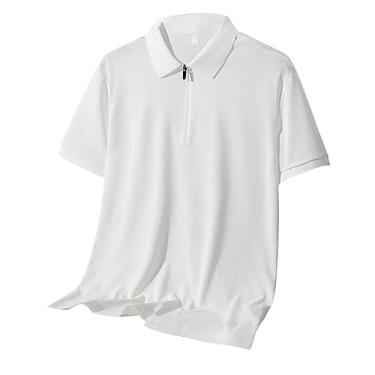 Imagem de Camiseta masculina atlética manga curta secagem rápida suave polo leve fina, Branco, M