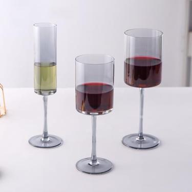 Imagem de HALAWAKA Taças de vinho tinto de cristal de tubo reto sem chumbo (2 peças - taça de vinho de cristal taças de champanhe copo de coquetel bordalês