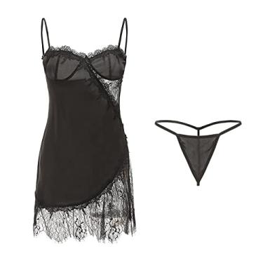 Imagem de PRIOKNIKO Roupa erótica camisa sexy lingerie conjunto de body sexy para mulher, preto 4, tamanho único, Preto 4, Tamanho Único