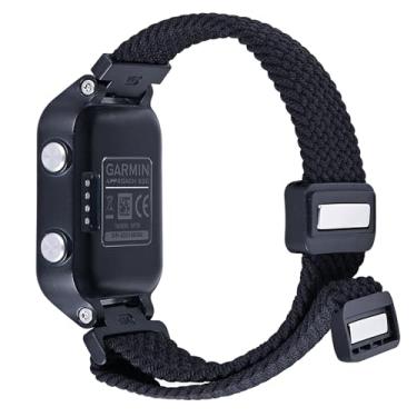 Imagem de C2D JOY Pulseira de nylon trançada compatível com Garmin Forerunner 265/255(S) pulseira de relógio magnética esportiva de nylon para corredores, 18 mm serve para (11-18,8 cm) preta