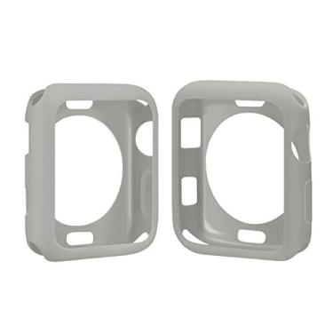 Imagem de YOUULAR Capa macia de cores doces para Apple Watch Series 1/2/3 38 mm, ultrafina, TPU à prova de choque, capa amortecedora para Apple Watch Series [sem tela] Light Gay