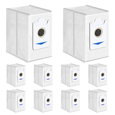 Imagem de VIEWALL Pacote com 10 sacos de pó compatíveis com ECOVACS DEEBOT X2 Omni / T30S / T30S AI / T30S AI Care / T30S PRO Robot Vacuum and Mop, 3 L Sacos de substituição descartáveis de grande capacidade