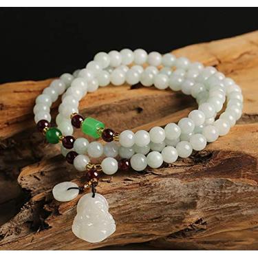 Imagem de Pulseira de Riqueza Feng Shui Pulseira de Buda Rindo de Jade Fei Cui Jade Multi-Gem Amuleto da Sorte Pulseira de Jade Verde Chakra Talismã Pulseira de Cristal Multicamadas para Sorte de Dinheiro/1939