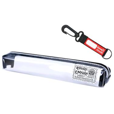 Imagem de Rough Enough Bolsa de Lápis Transparente Pequena Slim para Meninos, Meninas e Adultos - Estojo de Lápis Japonês