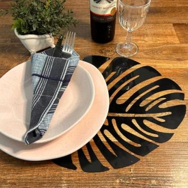 Imagem de Jogo Americano Costela De Adão Sousplat Moderno Decorativo Supla Base Mesa Elegancia Jantar Folha