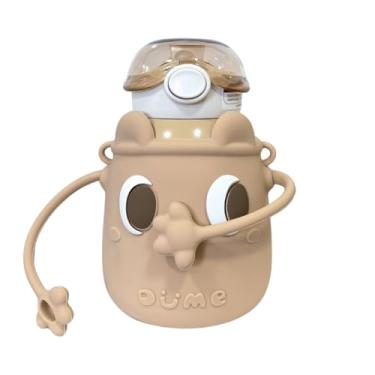 Imagem de Garrafa Térmica Infantil Happy Moment 500ml com Bolsa e Alça Inox Resistente Cor Marrom