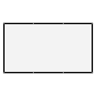 Imagem de Tela de projeção de 120 polegadas 16:9 espessa, portátil, sem vincos, poliéster branco macio, cortina de projeção (120 polegadas)