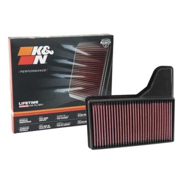 Imagem de K&N Filtro de ar do motor: alto desempenho, premium, lavável, filtro de substituição: serve para Ford Mustang L4/V6/V8, 33-5029