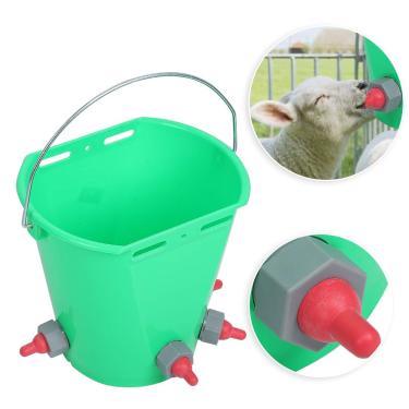 Imagem de Balde alimentador de bezerros de pl¨¢stico com v¨¢rios mamilos 8L de alta capacidade para alimenta??o de leite de cordeiro Balde de alimenta??o de leite de ovelha para gado de ovelha (4 mamilos)