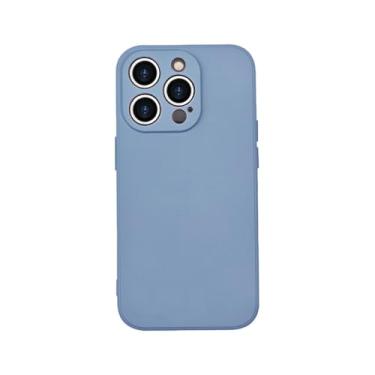 Imagem de Capa para iPhone 15 Pro Max: capa de silicone líquido para Apple iPhone 15 Pro Max protetor completo à prova de choque com recorte preciso Untra Thin (azul)