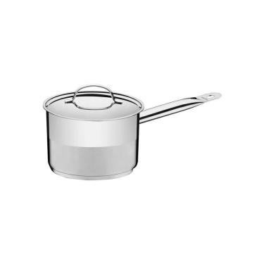 Imagem de Caldeirão Professional Em Aço Inox Fundo Triplo Com Tampa Plana Detalhe Satinado E Cabo...