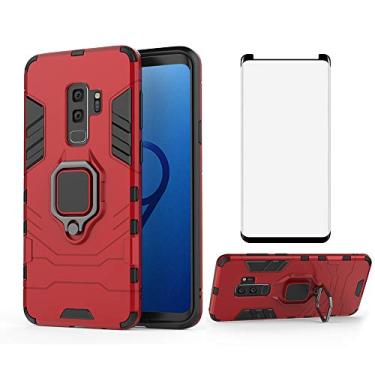 Imagem de Capa de telefone para Samsung Galaxy S9 Plus com película protetora de tela de vidro temperado e suporte magnético com suporte suporte fino acessórios para celular rígido Glaxay S9+ 9S 9+ S 9 9plus