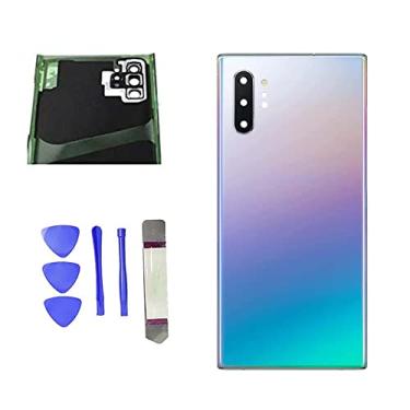 Imagem de Vidro traseiro de substituição para Galaxy Note 10 Plus para Samsung Galaxy Note 10 Plus Note 10+ vidro com lente de câmera pré-instalada e adesivo + ferramentas de reparo (Aura Glow Silver)