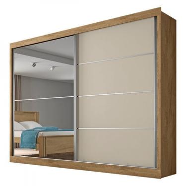 Imagem de Guarda-Roupa Verona Plus MDF 2 Portas 4 Gavetas Mademarcs - Amendoa/Off White