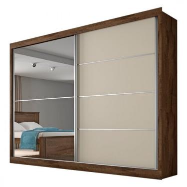 Imagem de Guarda-Roupa Verona Plus MDF 2 Portas 4 Gavetas Mademarcs - Brauna/Offwhite