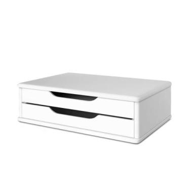 Imagem de Suporte Para Monitor De Mesa - Com 2 Gavetas - Branco - 3340 - Diverso