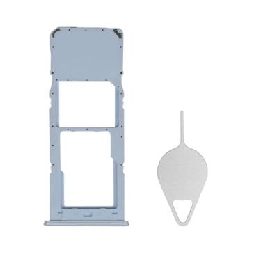 Imagem de BESJMYT Substituição da bandeja do cartão SIM para Samsung Galaxy A23 5G (versão SIM único) - Adaptador de suporte de slot de bandeja de cartão azul com ejetor de agulha para A23 5G SM-A236U A236U1