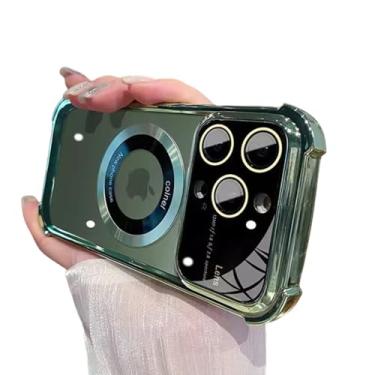Imagem de Para iPhone 15 Pro Max Luxury Clean Magnetic Plating Frame Phone Case para iPhone 11 12...