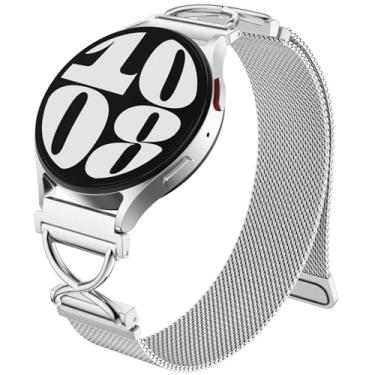 Imagem de JKD Pulseiras compatíveis com Samsung Galaxy Watch 7/6/5/4 de 40 mm e 44 mm, pulseira de metal inoxidável macio em forma de X de 20 mm para Samsung Galaxy Watch 4 6 Classic/Watch 5 Pro/Active 2