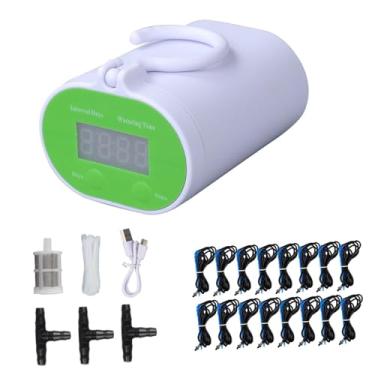 Imagem de Ioensy de rega automática para plantas em vasos, kit de irrigação por gotejamento, temporizador, auxiliar de rega, prático, água para plantas em, Pingando 16 Potes
