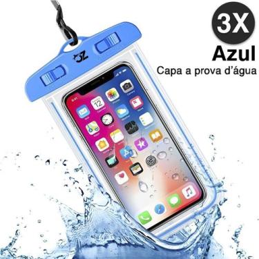 Imagem de Kit 3 Capa Case Celular Protetora Prova D'água Mergulho Praia - OPEN Z