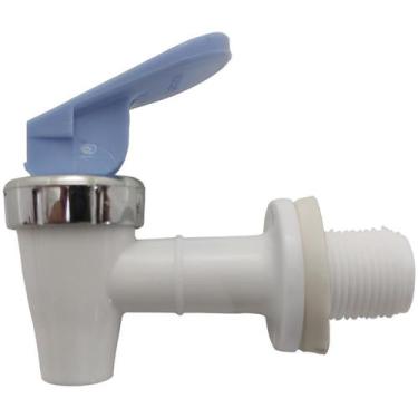 Imagem de Torneira Branca Alavanca Azul P/ Bebedouro Purificador IBBL