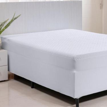 Imagem de Protetor Capa De Colchão Impermeável Para Box Conjugado Casal Branco -