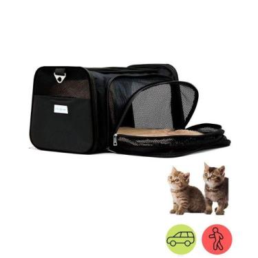 Imagem de Bolsa Pet para Transporte Expansível Passeio Avião Viagem Preto - Duke