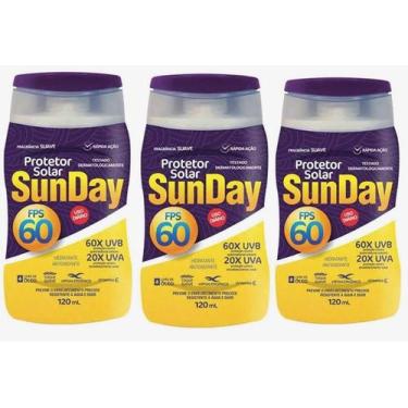 Imagem de Kit 3 Protetor solar Sunday FPS 60 Com 120ml - NUTRIEX
