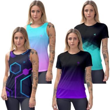 Imagem de Kit 2 Regata fitness Academia Feminina 2 Camiseta dry ciclismo Muscula