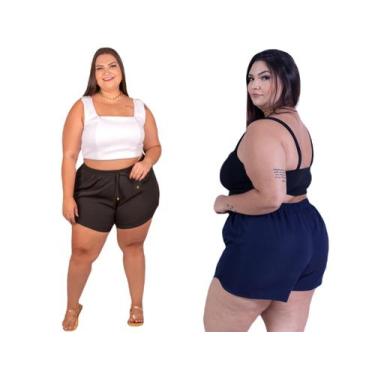Imagem de Short de Banho Shortinho Plus Size Feminino Bermuda  Tactel C/Elastano