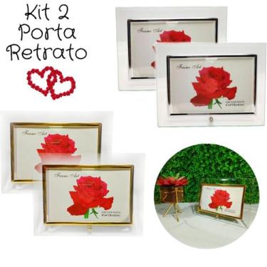 Imagem de Kit 2 Porta Retrato Foto 15x10 Decoração Mesa Vidro Quadro - Rio Maste
