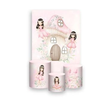 Imagem de Painel De Festa Vertical 1,50 x 2,20 + Trio De Capas Cilindro - Fada M