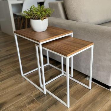 Imagem de Conjunto de Mesas Ninho Atlanta Amadeirado - BELI HOUSE