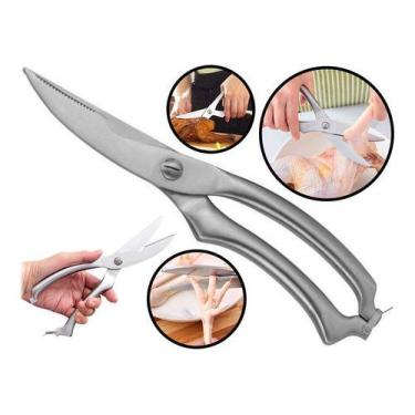 Imagem de Tesoura Cozinha Trinchante Inox Profissional Frango Peixe - Western