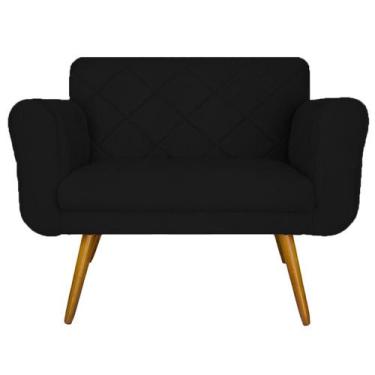 Imagem de Namoradeira 02 Lugares Isabella Consultório Loja Suede Preto - LM DECO