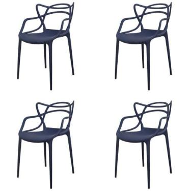 Imagem de Kit 4 Cadeiras Empilhável Inmetro Aviv Master Allegra Fratini Poliprop