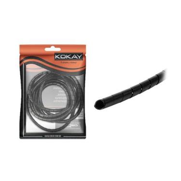 Imagem de Tubo Espiral Organizador Fios Cabos 4mm 10 Mts Expansível - KOKAY