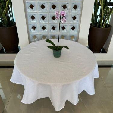 Imagem de Toalha De Mesa Redonda 8 Lugares 2,20m - TERRA DECOR, Branco