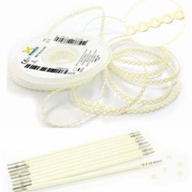 Imagem de Kit 10 elastic bengala marfim + 1 corrente marfim 1,5m - Morelli