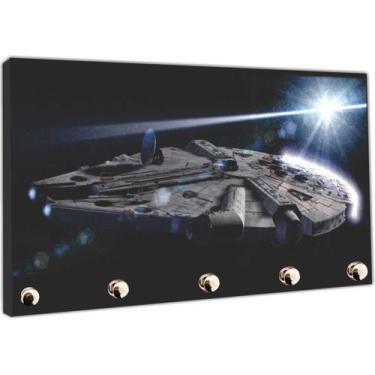 Imagem de Porta Chaves Star Wars Nave Millennium Falcon Geek Organizador Chaveir