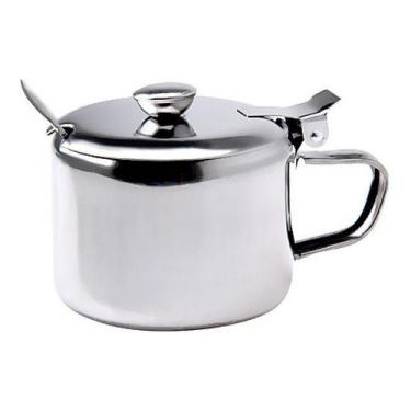 Imagem de 3 Açucareiro Em Aço Inox Com Colher 6 Cm 200ml - WCAN