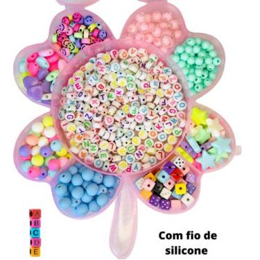 Imagem de Kit Miçanga Infantil completo Para Pulseira e acessórios Flor. - Lilo
