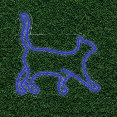 Imagem de Painel Neon Led Cat Gato Decoração Pet Shop Amante de Animal - letreir