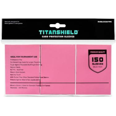 Imagem de TitanShield (150 Sleeves/Bubblegum Pink) Standard Size Board Game Trading Card Sleeves Deck Protector for MTG, Dropmix