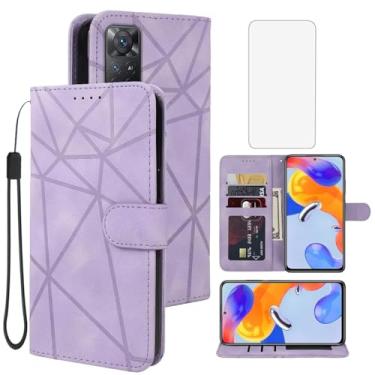 Imagem de Tothedu Capa para Redmi Note 11 Pro (4G/5G)/Note 11E Pro/Note 12 Pro 4G Capa carteira com protetor de tela de vidro temperado, capa flip de couro com suporte para cartão de crédito para Xiaomi Redmi